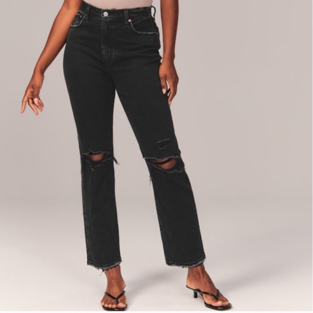 ABERCROMBIE AND FITCH Ankle straight ultra high rise curve love‎